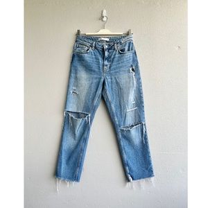 ZARA | Distressed Ankle-Length Denim